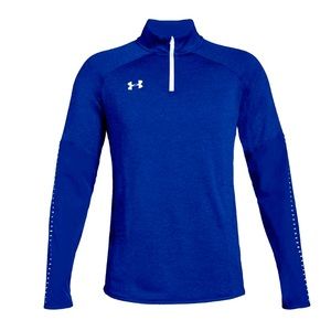 NWT Under Armour Men's UA ColdGear Knit Warm-Up 1/4 Zip Pullover Blue Medium